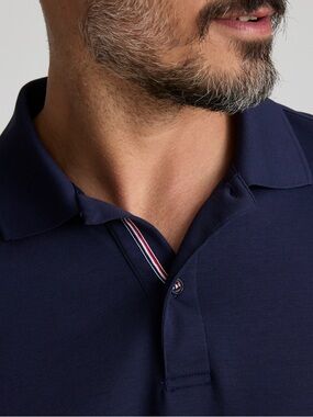 UNTUCKit Men's Navy Polo with Contrast Trim